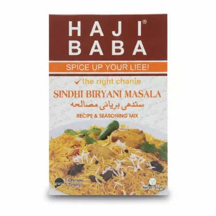 Haji Baba Sindhi Biryani Masala seasoning box front