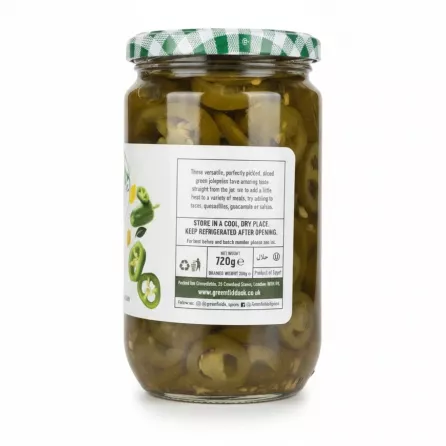 Back label with nutritional information and storage instructions