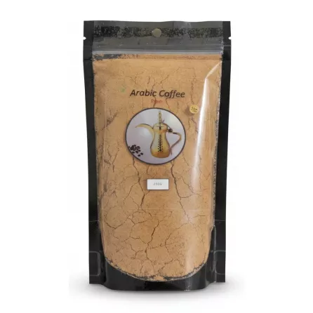 200g pack of premium plain Arabic coffee powder in resealable pouch