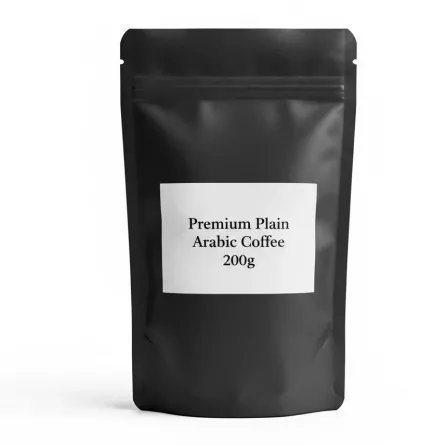 Plain text label showing 'Premium Plain Arabic Coffee 200g'