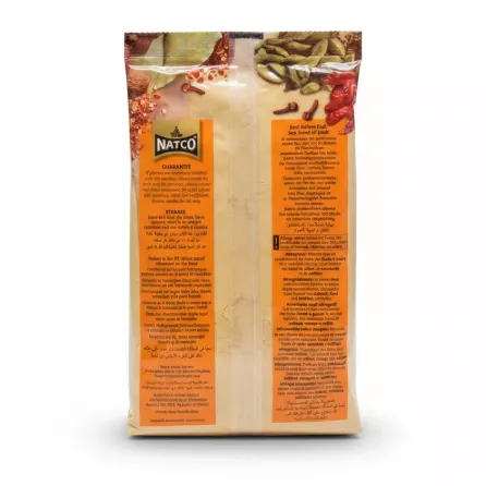 Back packaging of Natco Ginger Powder with storage and allergy information