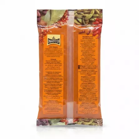Back of Natco chilli powder pack showing storage and allergy information
