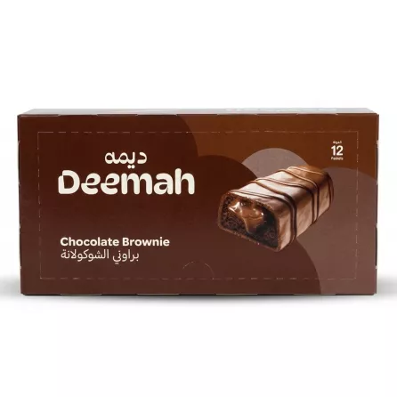 Enhanced Deemah Chocolate Brownie 12 Pack box on store counter