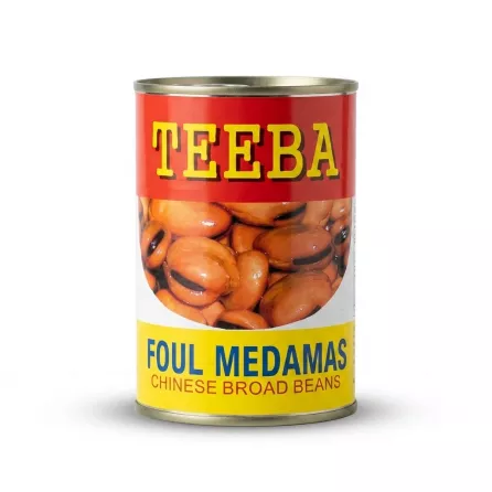 Enhanced Front English label of Teeba Foul Medamas Chinese Broad Beans can