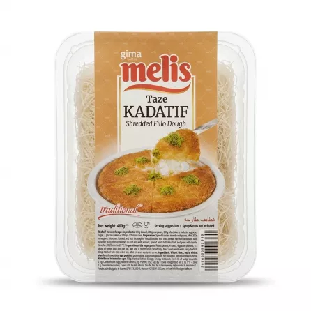 Enhanced Front packaging of Melis Taze Kadaif Shredded Fillo Dough 400g