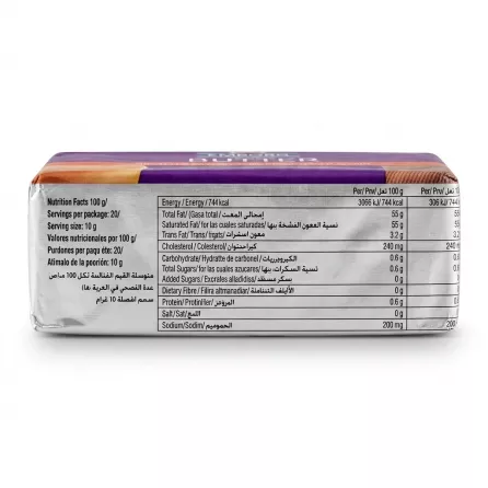 Enhanced Nutrition facts and ingredients on Emborg Unsalted Butter 200g