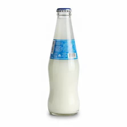 Back label showing ingredients and nutrition on Doogh Abeali bottle