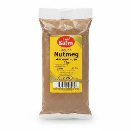 Sofra Ground Nutmeg 75g pack held in hand
