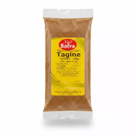 Sofra Red Moroccan Tagine Spice Mix 100g pack on white background