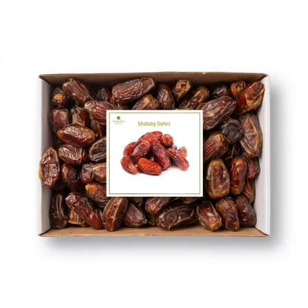 Enhanced Box of premium Madina Shalaby Dates with clear lid and label