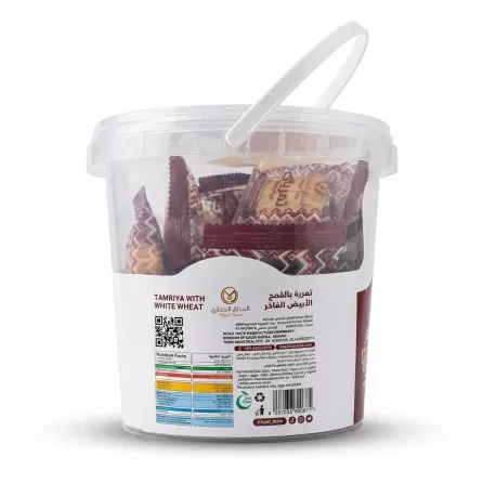 Enhanced Back of Hijazi Taste Tamriya With White Wheat pack with nutrition facts and ingredients