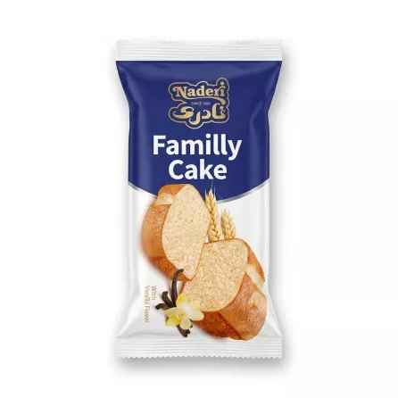 Enhanced Front of Naderi Family Cake Vanilla Flavour 120g pack
