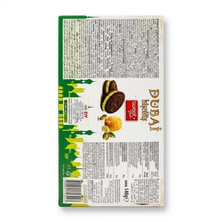 Enhanced Back of Sweet Plus Dubai Biscuits box with ingredients and nutrition facts