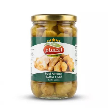 Enhanced Front view of Al Hussam Iraqi Almaza Earth Apples jar