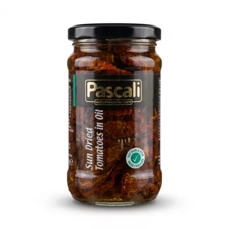 Enhanced Front label of Pascali Sun Dried Tomatoes in Oil jar