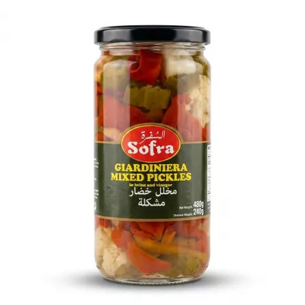 Enhanced Sofra Giardiniera Mixed Pickles jar front label 480g