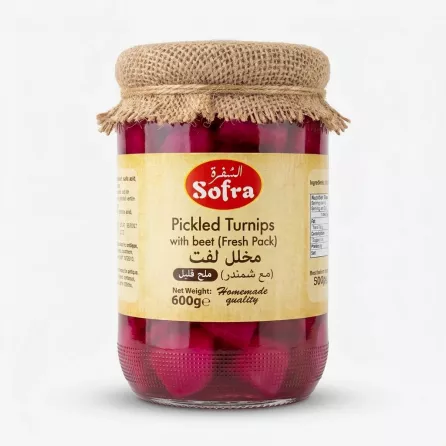 Enhanced Sofra Pickled Turnips with Beet 600g jar front label