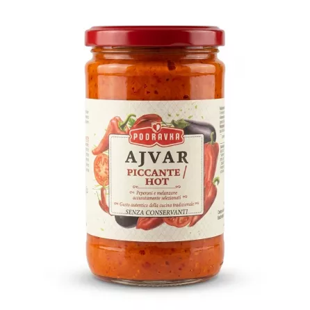 Enhanced Front label of Podravka Ajvar Hot 690g in a jar