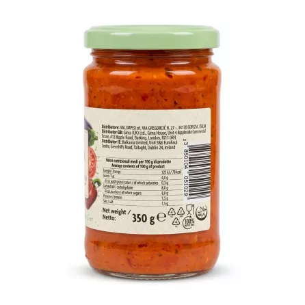Enhanced Back label with nutrition and barcode of Podravka Ajvar Mild