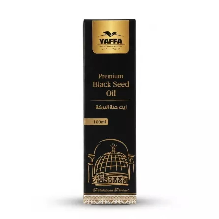 Enhanced Front angle of Yaffa Premium Black Seed Oil 100ml box