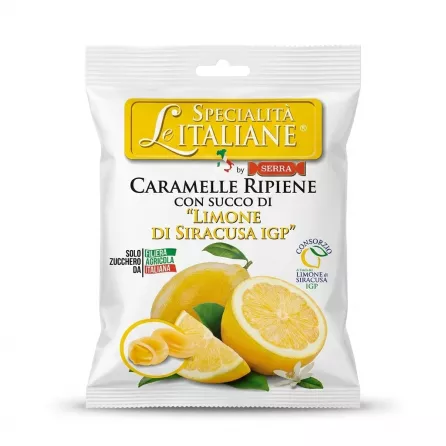 Enhanced Front of Specialità Italiane Lemon Filled Candies 100g pack