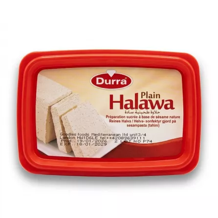 Enhanced Durra Plain Halawa 350g tub front view