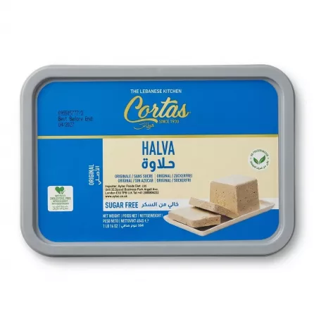 Enhanced Front label of Cortas Sugar Free Halva Original 454g
