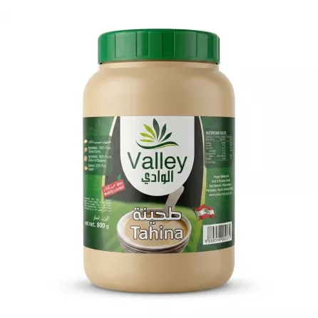 Enhanced Front label of Valley Tahina 800g jar