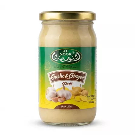 Enhanced Front view of Al Noor Garlic & Ginger Paste jar