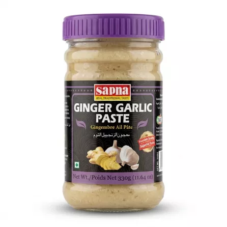 Enhanced Sapna Ginger Garlic Paste 330g jar front view