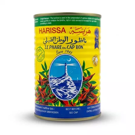 Enhanced Front of Le Phare du Cap Bon Harissa 380g tin