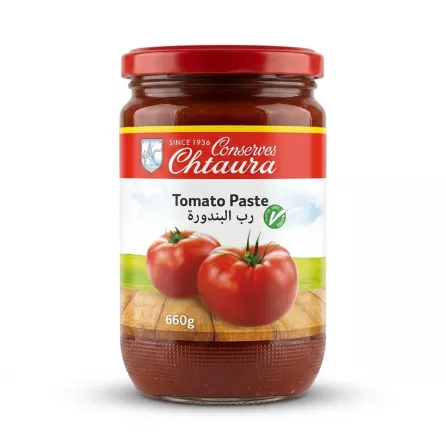 Enhanced Front of Chtaura Tomato Paste jar 660g