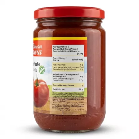 Enhanced Nutrition information on Chtaura Tomato Paste jar