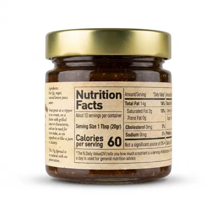 Enhanced Back of Adam & Eve Fig Spread showing nutrition facts