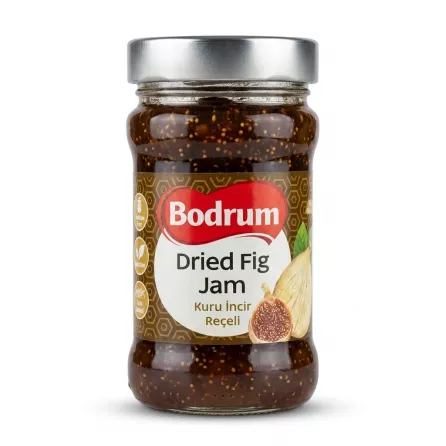 Enhanced Front label of Bodrum Dried Fig Jam jar