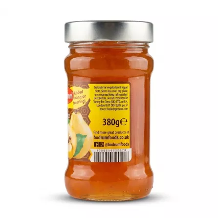 Enhanced Back label of Bodrum Quince Jam 380g showing nutritional and usage info