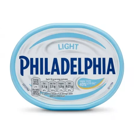 Enhanced Philadelphia Light Soft Cheese Spread 165g front packaging