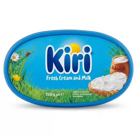 Enhanced Kiri Fresh Cream and Milk tub 150g front view
