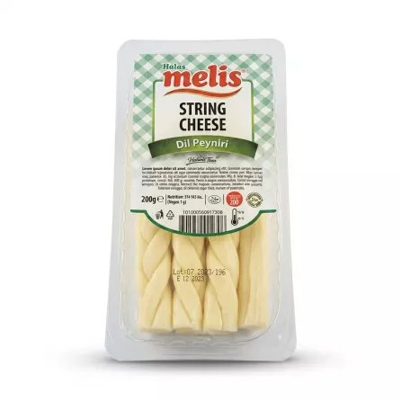 Enhanced Side view of Melis String Cheese Dil Peynirı pack in hand