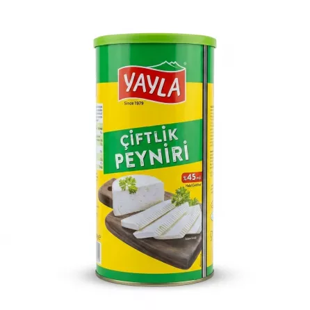 Enhanced Yayla Çiftlik Peyniri brined cheese tin front view