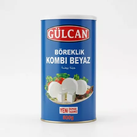 Enhanced Front view of Gülcan Böreklik Kombi Beyaz white cheese 800g tin
