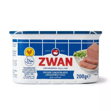 Enhanced Front of Zwan Chicken Luncheon Meat 200g can