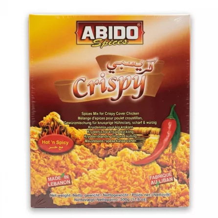 Enhanced Abido Crispy Spices Mix Hot 'n Spicy 500g front packaging
