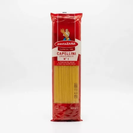 Enhanced Front view of Pasta Zara Capellini No.1 500g pack