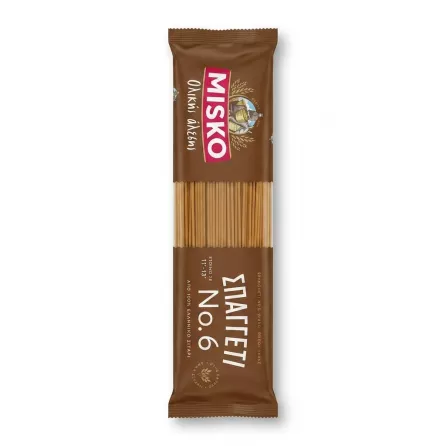 Enhanced Front of Misko Spaghetti No.6 Whole Wheat 500g pack