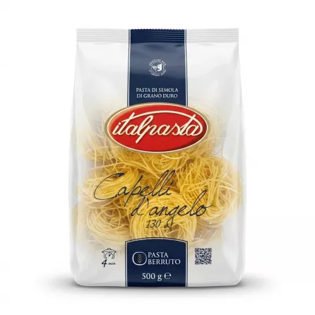 Enhanced Front of Italpasta Capelli d'Angelo pasta 500g packaging