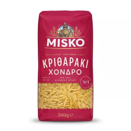 Enhanced Front of Misko Risoni Large 500g Greek wheat pasta pack