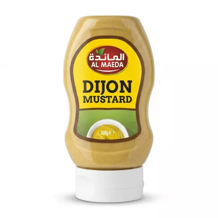 Enhanced Front view of Al Maeda Dijon Mustard 300g bottle