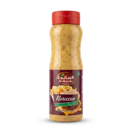 Enhanced Al-Maeda Moroccan Sauce 500ml front label with red cap