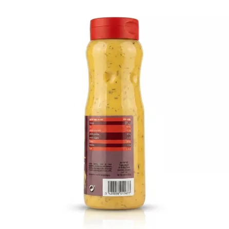 Enhanced Al-Maeda Moroccan Sauce 500ml back with nutrition facts and barcode